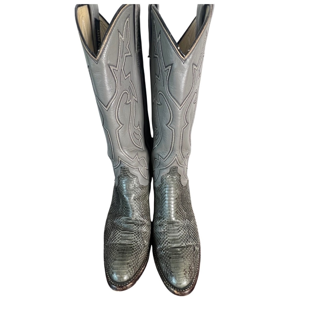 Dan Post Womens Gray Snakeskin Python Western Cow… - image 3